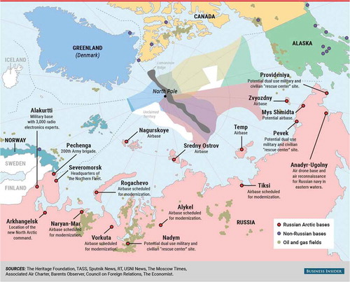 Map 3. Russian military bases in the Arctic