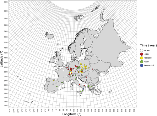 Figure 3. Map of Europe showing 1242 records of Lasioglossum subfasciatum. The data are from the project PULSE (unpublished data, validated by S. Flaminio).