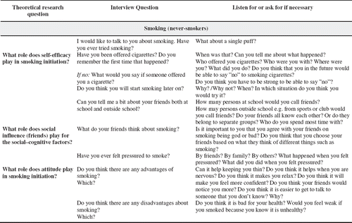 Figure 4. Sample of interview questions.