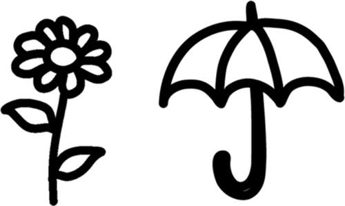 Figure S1 Examples of pictorial stimuli in the pictorial memory test: flower (left) and umbrella (right).