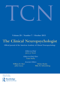 Cover image for The Clinical Neuropsychologist, Volume 29, Issue 7, 2015