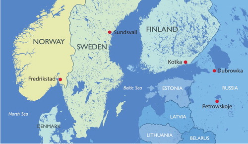 Figure 1. Map over Scandinavia and Western Russia.