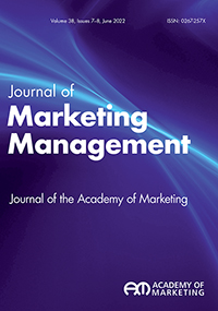 Cover image for Journal of Marketing Management, Volume 38, Issue 7-8, 2022