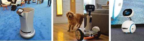 Figure 10. Examples of autonomous robots equipped with RealSense technology. Left: a hotel butler robot from Savioke; middle: Segway personal transporter robot from Ninebot; right: a personal assistant home robot from Asus.