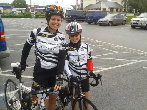 Figure 2. Natalie and Lucy after completing a 35 mile cycling event.Source: Authors.