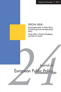 Cover image for Journal of European Public Policy, Volume 24, Issue 11, 2017