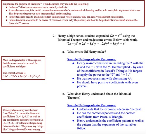 Figure 4. Henry's Question with annotations.