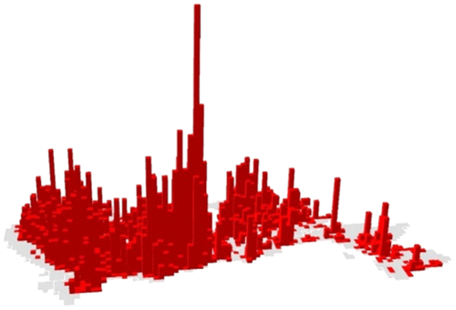 Figure 1. Density distribution of Shenzhen public service facility in www.dianping.com.