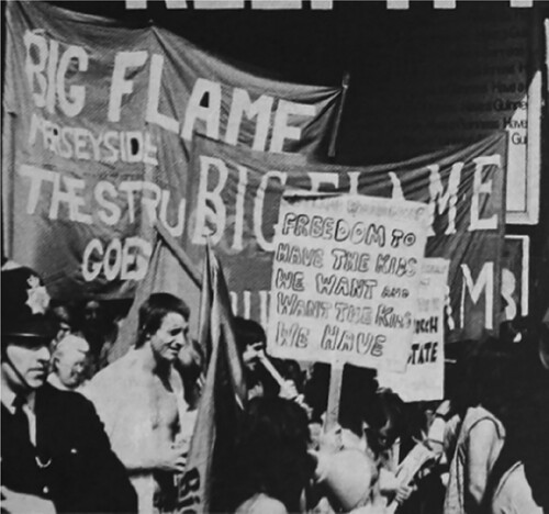 Figure 4. Big Flame at a National Abortion Campaign demonstration, 1976.