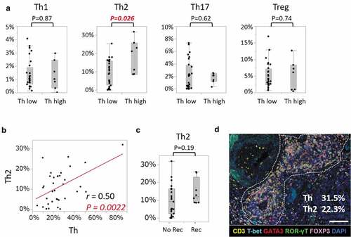 Figure 4. Assessment of increased Th cell subsets in Th-high patients