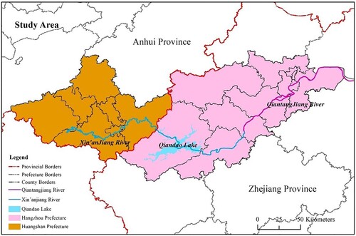 Figure 1. Map of the Xin’anjiang River.