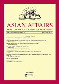 Cover image for Asian Affairs, Volume 48, Issue 3, 2017