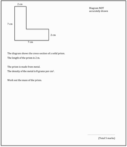 Figure 4. Edexcel, GCSE Mathematics (Linear) – 1380, Paper 3, Higher Tier, June 2011, question 10.