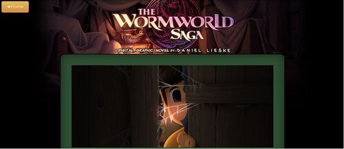 Figure 1. The Wormworld Saga by Daniel Lieske. Retrieved from https://wormworldsaga.com/about.php. The Wormworld Saga is a webcomic and graphic novel, employing the continuous scroll or infinite canvas.