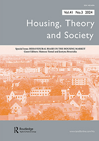 Cover image for Housing, Theory and Society, Volume 41, Issue 3, 2024