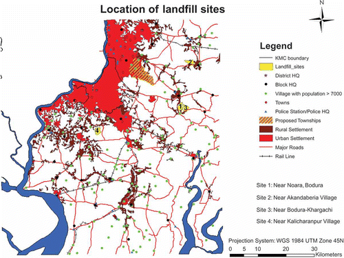 Figure 8. Location of landfill sites.