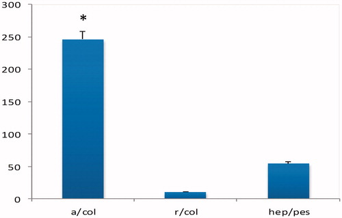 Figure 9. Quantification of albumin produced in hiPSCs after 28 days of hepatic lineage induction compare with undifferentiated hiPSCs and hepG2 as a positivie control.