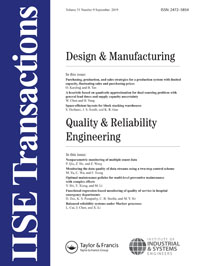 Cover image for IISE Transactions, Volume 51, Issue 9, 2019