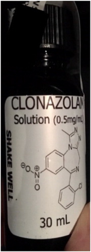 Figure 2. Vial containing clonazolam sample acquired from patient.