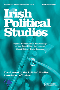 Cover image for Irish Political Studies, Volume 33, Issue 3, 2018