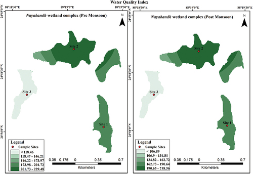 Figure 16. Water quality index of Nayabandh wetland complex.