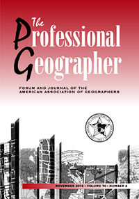 Cover image for The Professional Geographer, Volume 70, Issue 4, 2018