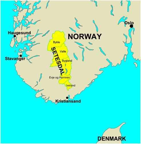 Figure 1. Setesdal, located in Aust-Agder County, Norway.