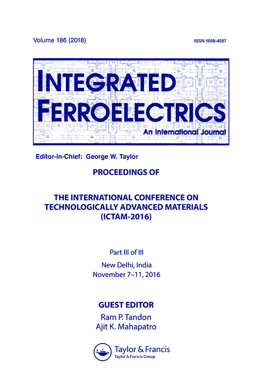 Cover image for Integrated Ferroelectrics, Volume 186, Issue 1, 2018