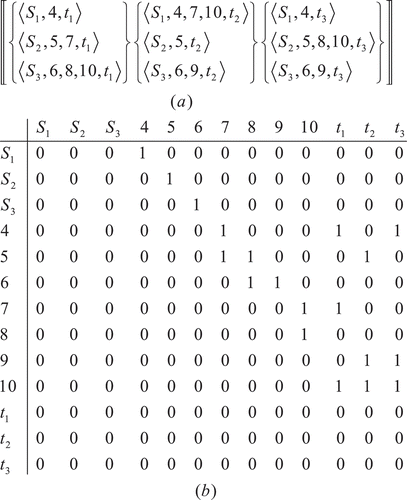 FIGURE 8 (a) An individual in a path format; (b) related sparse matrix.