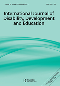 Cover image for International Journal of Disability, Development and Education, Volume 70, Issue 7, 2023