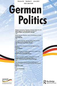 Cover image for German Politics, Volume 30, Issue 2, 2021