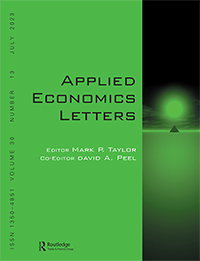 Cover image for Applied Economics Letters, Volume 30, Issue 13, 2023