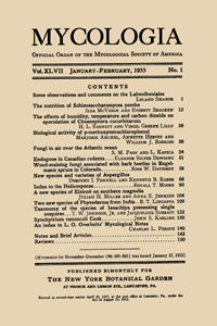 Cover image for Mycologia, Volume 47, Issue 1, 1955
