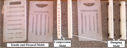 Figure 1. Molds prepared for fabrication of composite specimens.