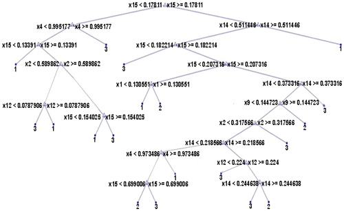 Figure 10. Optimal shape features using CART.