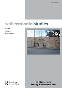 Cover image for Settler Colonial Studies, Volume 7, Issue 4, 2017