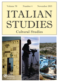 Cover image for Italian Studies, Volume 70, Issue 4, 2015