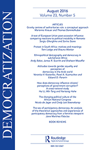 Cover image for Democratization, Volume 23, Issue 5, 2016