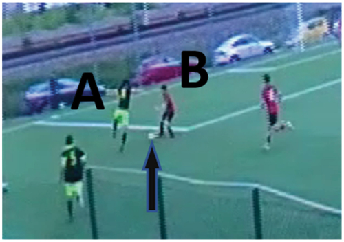 Figure 3. The ball arrives to.