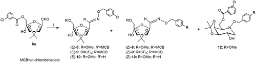 Scheme 3. Reagents and conditions: (i) 7a, NaBH3CN, MeOH, 60 °C, 96 h (12: 20%; E/Z-8: 10%; E/Z-10: 40%) or 7a, NaBH3CN, MeOH, AcOH, 60 °C, 96 h, (12: 15%; E/Z-8: 12%; E/Z-10: 43%) or 7a, NaBH3CN, MeOH, AcOH, MW irradiation, 40 °C, 30 min, (12: 25%; E/Z-8: 22%; E/Z-10: 11%).