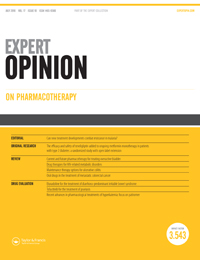 Cover image for Expert Opinion on Pharmacotherapy, Volume 17, Issue 10, 2016