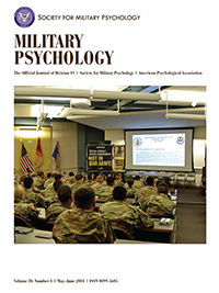Cover image for Military Psychology, Volume 30, Issue 3, 2018