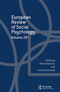 Cover image for European Review of Social Psychology, Volume 29, Issue 1, 2018