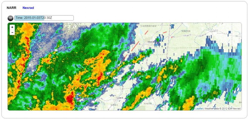 Figure 16. NEXRAD loop for a selected spatio-temporal cluster.