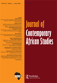 Cover image for Journal of Contemporary African Studies, Volume 40, Issue 1, 2022