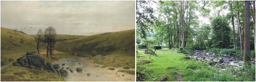 Figure 5. Original and current scenery from Chittussi's painting ‘From the Doubrava Valley’ (1884). Sources: Photograph © National Gallery in Prague (2017).