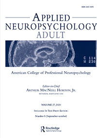 Cover image for Applied Neuropsychology: Adult, Volume 27, Issue 5, 2020