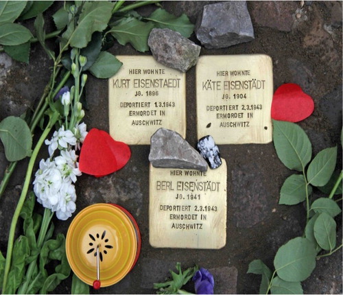 Figure 1. Stolpersteine as “Tombstones” in Berlin-Mitte district, Berlin, Germany [Photography by David Yates].