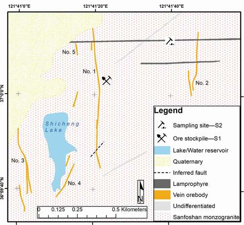 Figure 3. Geology of Shicheng after J.-J. Zhang (Citation2006) and Zhao (Citation2007)