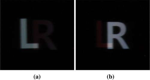Figure 10. The results of the image separation experiment: (a) the left-eye view and (b) the right-eye view.